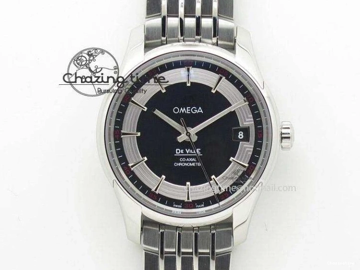 0308 MoistureWicking De Ville Chronograph SS OMF 1:1 Best Edition Blue Dial On Blue Leather Strap A 8110